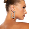 Front View Dont Box Me In Embellished Statement Hoops