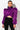 Front View Dont Break Long Sleeve Satin Crop Top in Purple