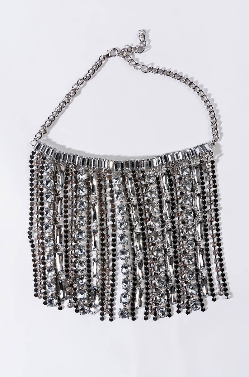 Side View Dont Fuck Wit Me Rhinestone Chain Choker