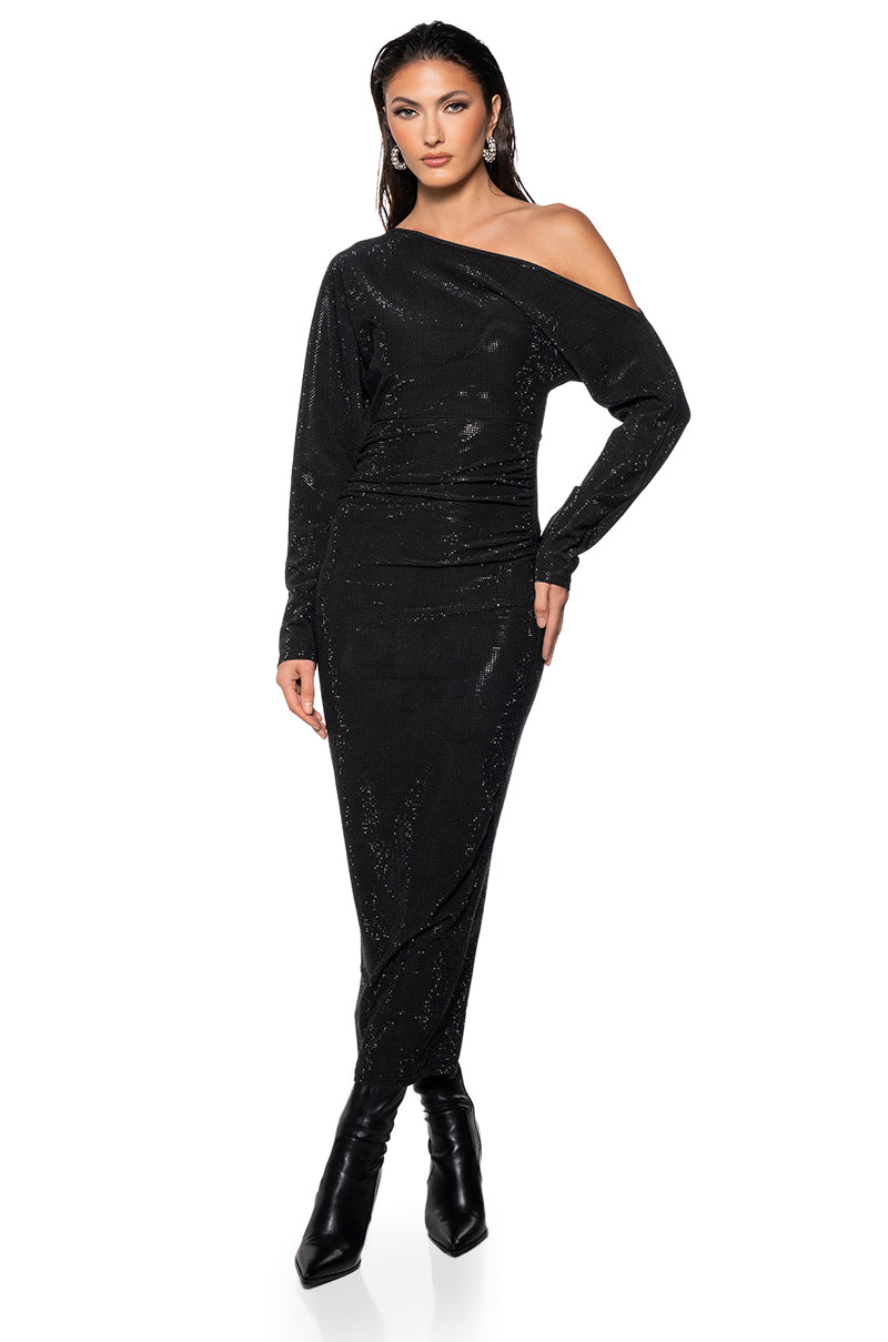 Front View Dont Look At Me Off The Shoulder Maxi Dress