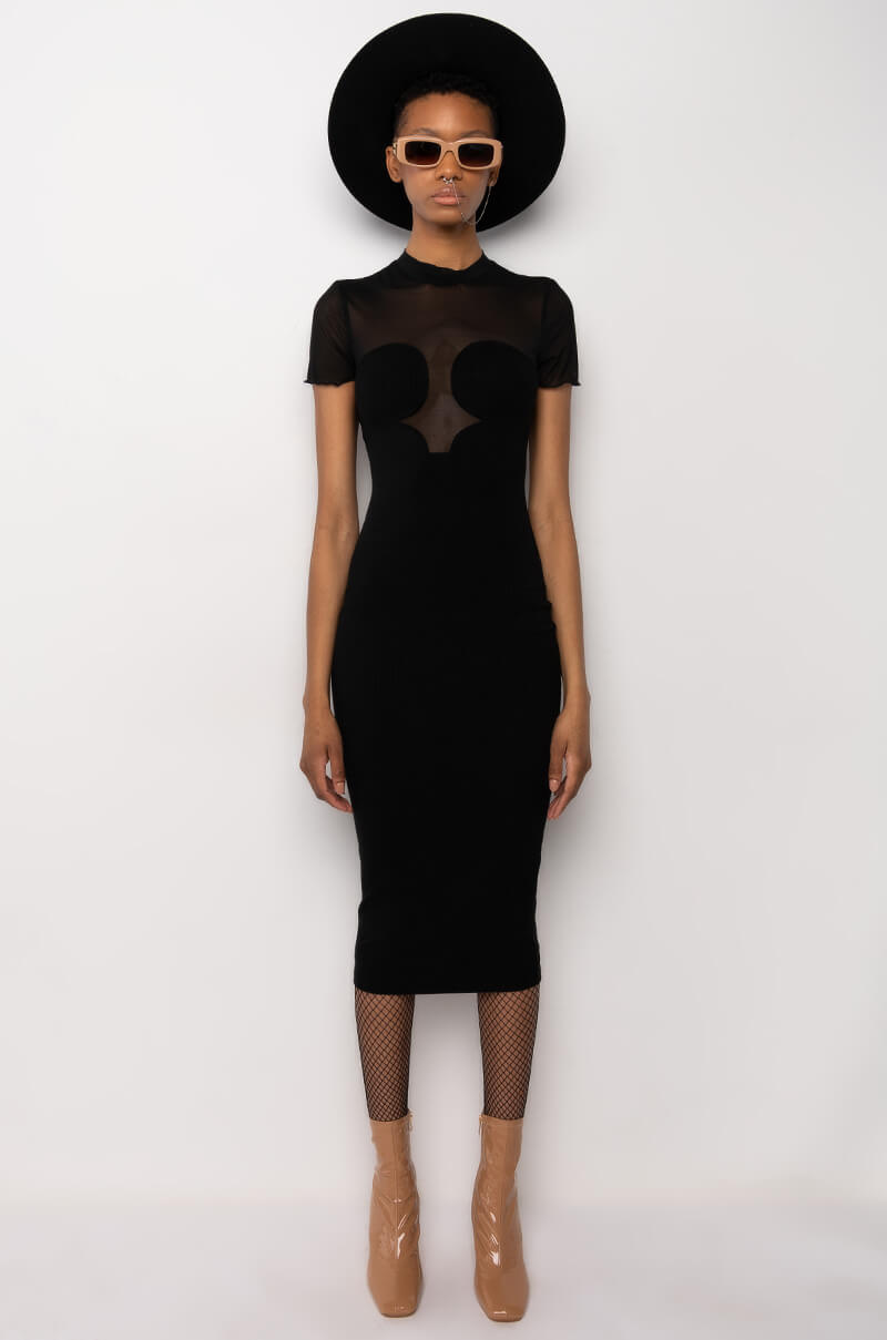 Side View Dont Mesh With Me Ribbed Knit Midi Dress