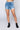 Front View Dont Stop Me High Waisted Rhinestone Stripe Jean Shorts in Medium