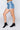 Side View Dont Stop Me High Waisted Rhinestone Stripe Jean Shorts in Medium