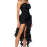 Front View Dont Stop The Party Strapless Ruffle Fringe Mini Dress