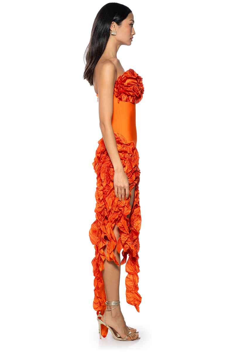Back View Dont Stop The Party Strapless Ruffle Fringe Mini Dress 2