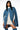 Back View Dont Talk Loud Denim Trench Poncho