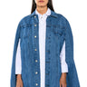 Front View Dont Talk Loud Denim Trench Poncho