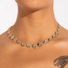 Front View Dont Worry Be Happy Rhinestone Necklace