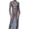 Front View Dotty Mesh Maxi Dress