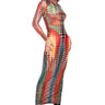 Front View Dotty Mesh Maxi Dress