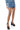 Front View Double Time Denim Mini Skirt