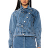 Front View Double Time Denim Pullover