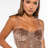 Front View Down And Out Teddy Corset Top