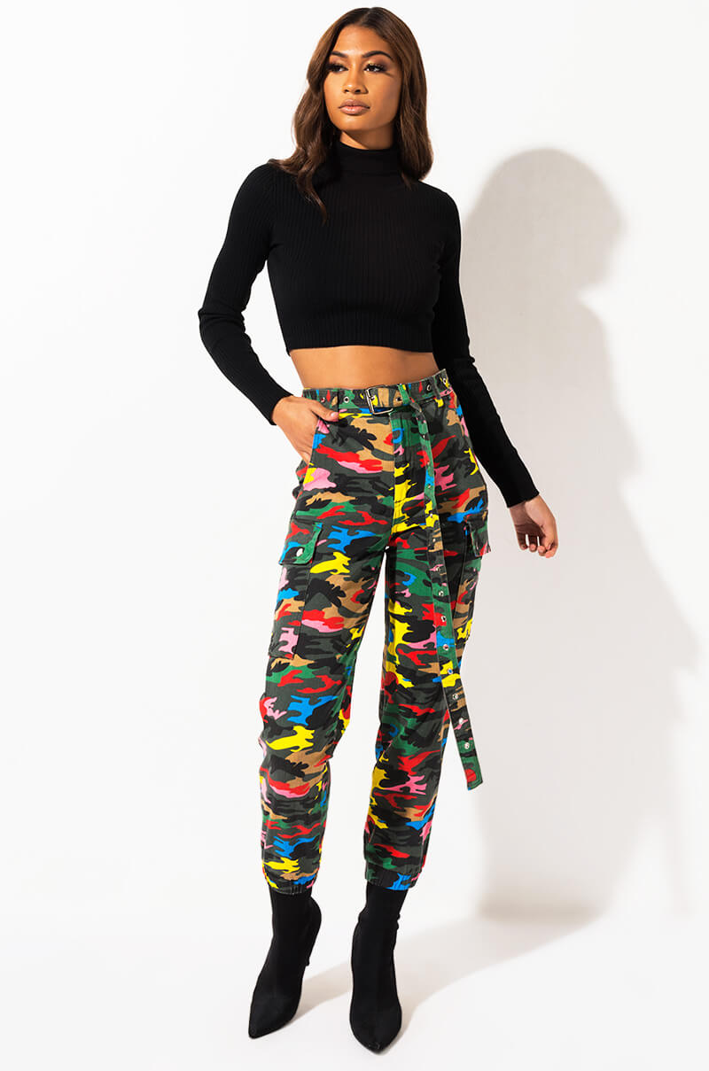 Front View Down For Real Cargo Pants in Multi