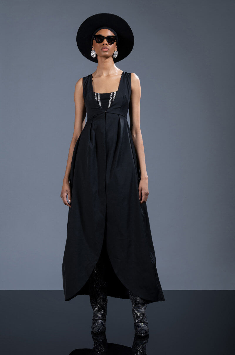 Front View Down To Business Maxi Trench Vest