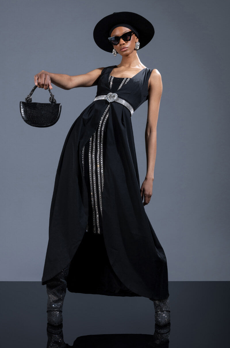 Back View Down To Business Maxi Trench Vest