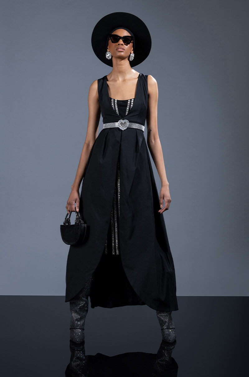 Detail View Down To Business Maxi Trench Vest