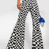 Front View Down To Business Mesh Flare Pant