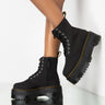 Front View Dr. Marten Jadon Max X-girl Black Canvas in Black