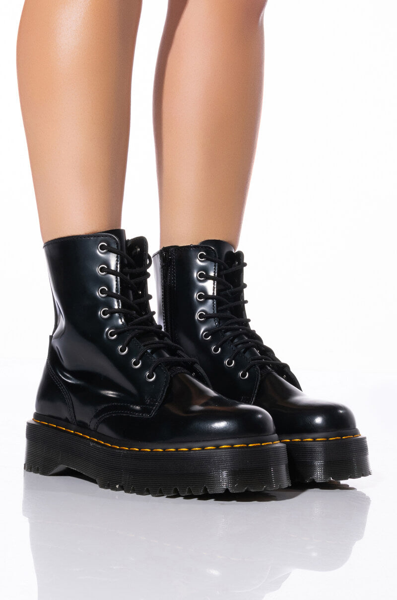 Front View Dr Marten Jadon Polished Smooth Bootie
