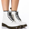 Front View Dr. Martens 1460 Smooth White Booties