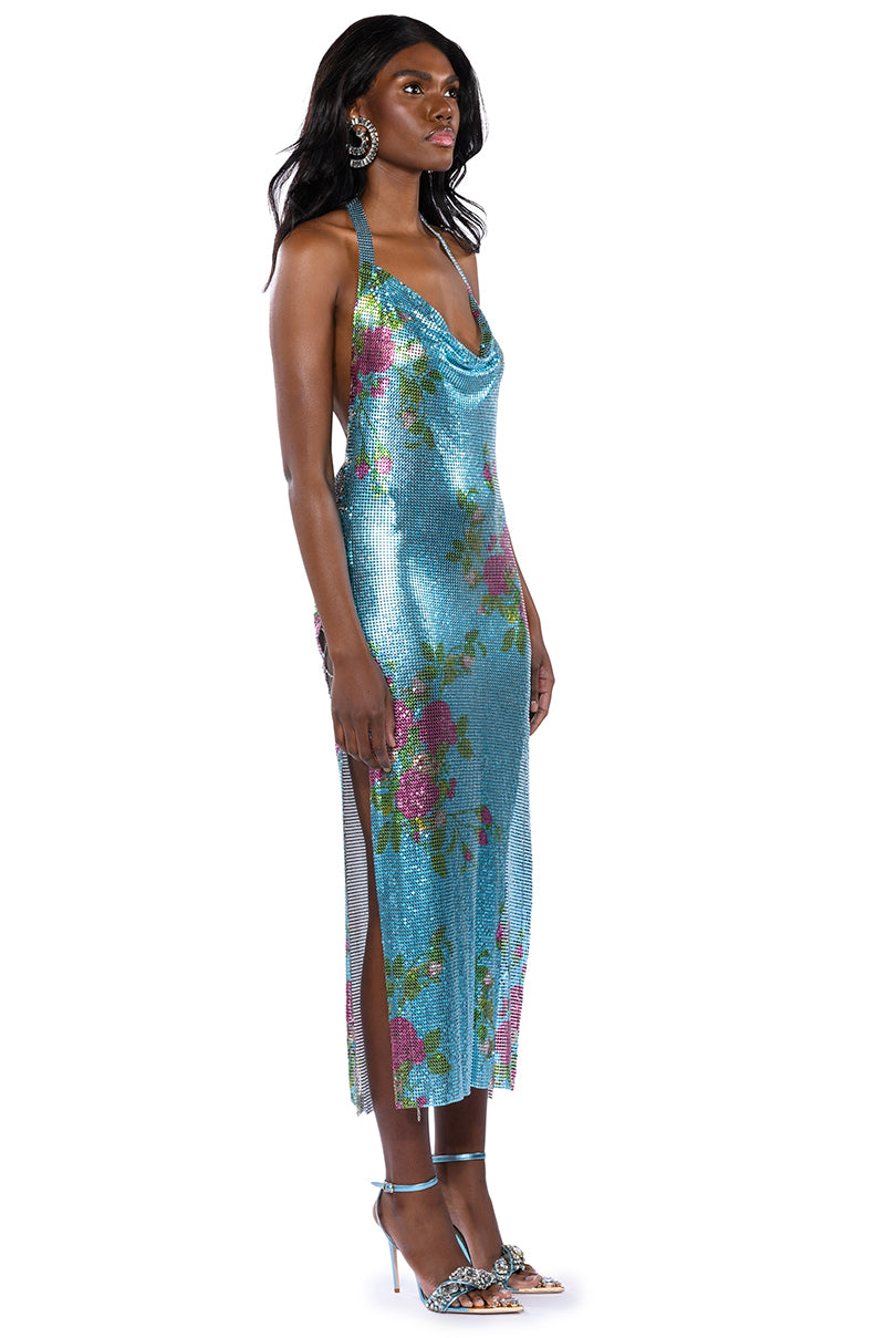 DAYDREAM LIGHT BLUE FLORAL MAXI DRESS AKIRA DAYDREAM LIGHT BLUE FLORAL MAXI DRESS AKIRA