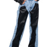 Front View Dream On Coated Denim Mid Rise Straight Leg Jeans