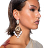 Front View Dreamer Embellished Statement Earrings