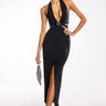 Front View Dreamer Maxi Halter Top Dress