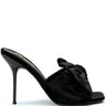 Front View Dreamlover Velvet Mule With Bow In Black