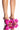 Side View Dreamlover Velvet Mule With Bow In Pink