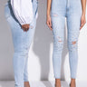 Front View Dreams Pearls High Waisted Skinny Jeans