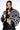 Front View Dreamy Hand Knitted Crochet Puffer In Black White