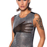 Front View Dreamy Rhinestone Mesh Tank