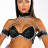 Front View Drenched In Diamonds Satin Bra Top