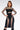 Front View Dress To Impress Bandage Midi Dress With Rhinestone Mesh