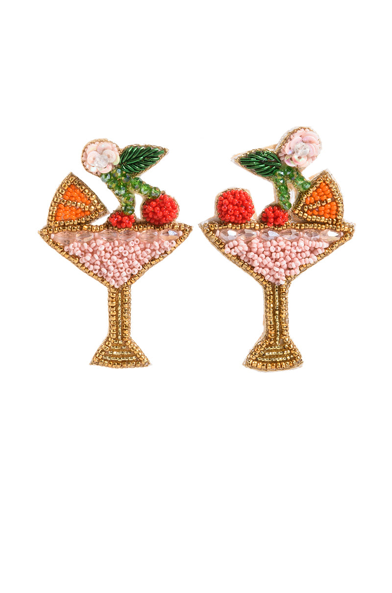 Side View Drink Up Beaded Earrings