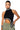 Front View Drip Asymmetrical Crop Turtleneck 