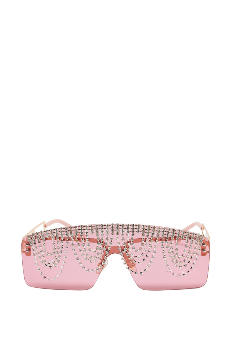 Side View Drip Me Out Sunglasses In Pink