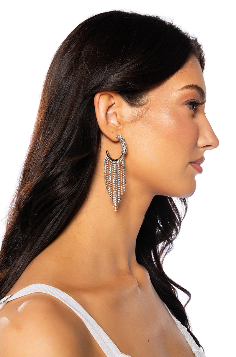 Front View Dripping Hoop In Silver