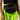 A person is showing off the NINA FANNY PACK, a black leather fanny pack with a chunky silver chain accent. They are wearing a black crop top and neon green high-waisted biker shorts. The fanny pack is centered prominently in the image, with the chain detail hanging down.