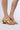 Front View Dune Gold Strappy Abstract Wedge Heel Sandal