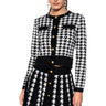 Front View Dutchess Houndstooth Cardigan