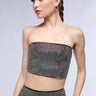 Front View Dynamite Embellished Strapless Top