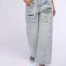 Front View Easy Breezy Distressed Denim Pants