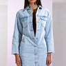 Front View Easy Breezy Long Denim Jacket