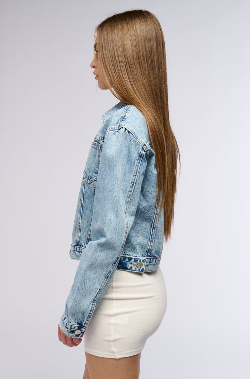 Back View Easy Does It Everyday Denim Jacket