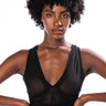 Front View Easy Going Mesh Deep V Bra Top