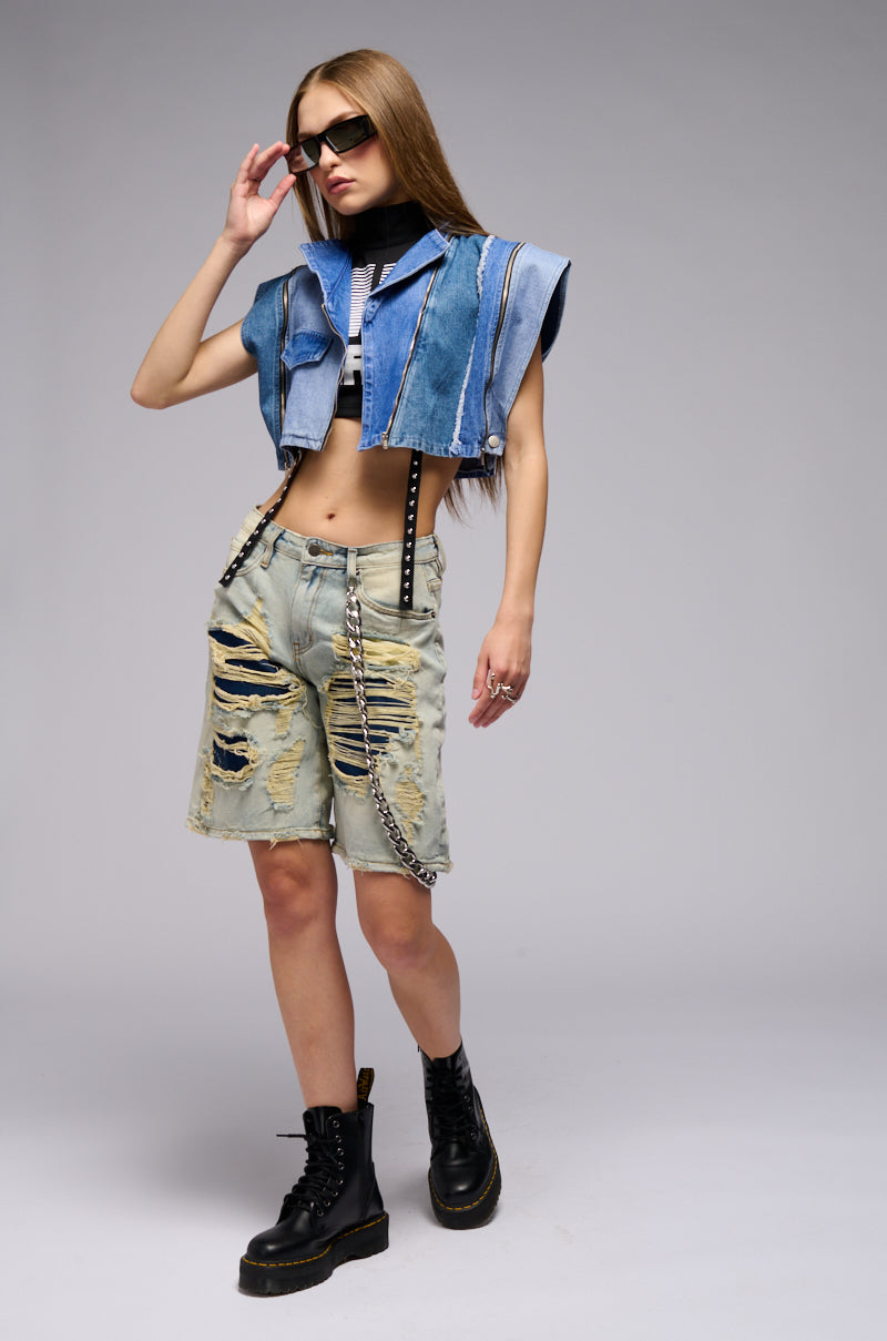 Extra View Easy Loving Crop Denim Top