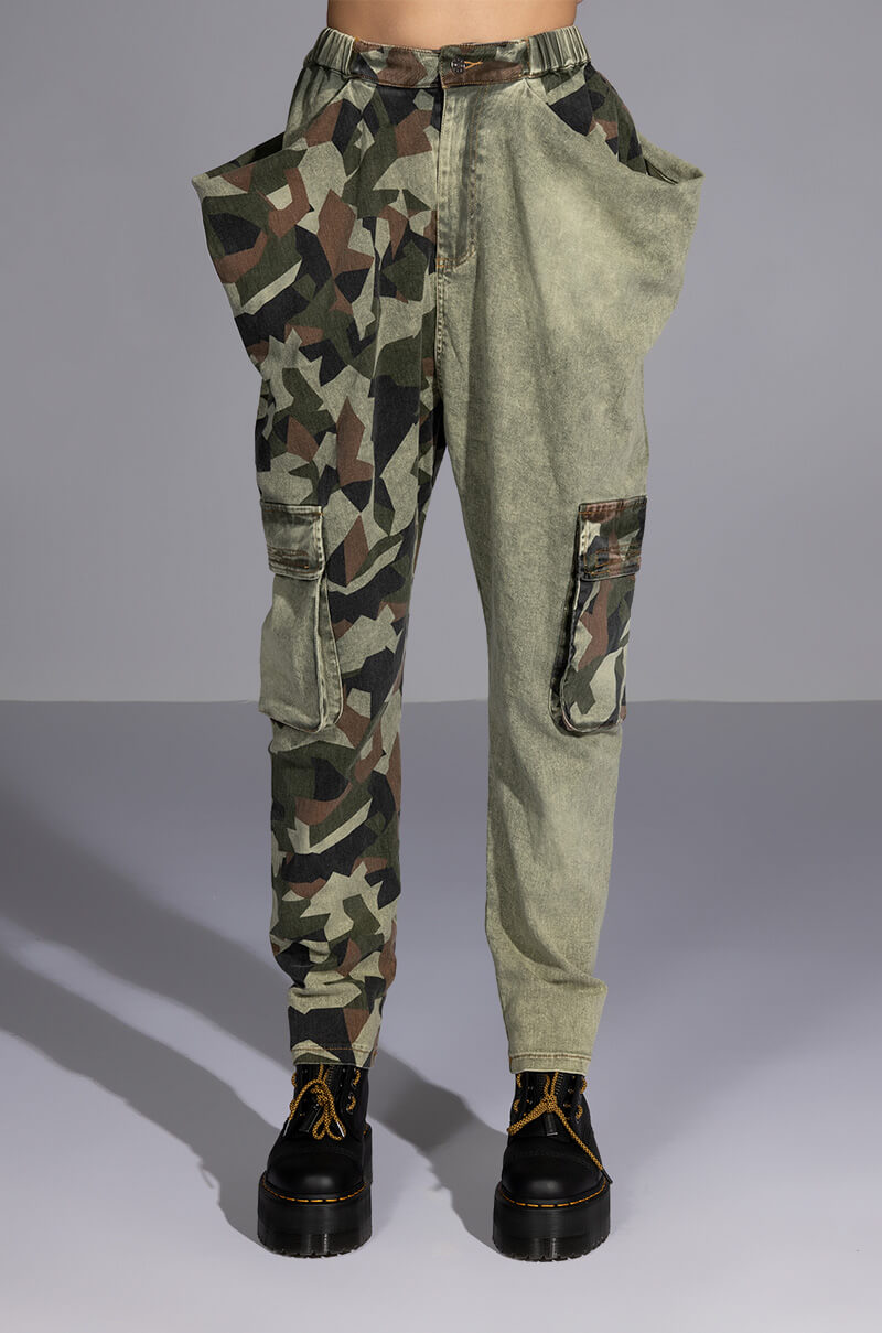 Detail View Easy On Me Camo Colorblock Pants view 4